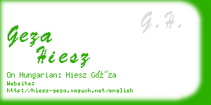 geza hiesz business card
